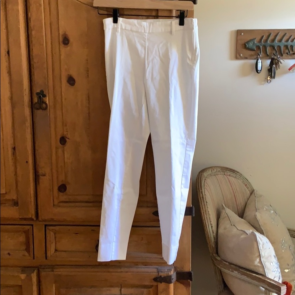 H&M white pants with kick-pleats on ankle!